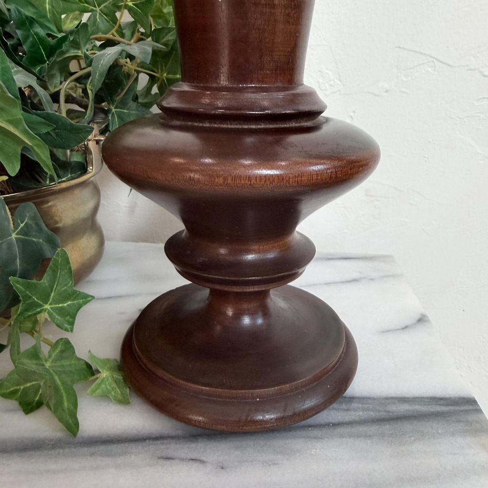 Hand-Turned Solid Wood Vase Mid-Century Modern Vintage - Picture 2 of 5